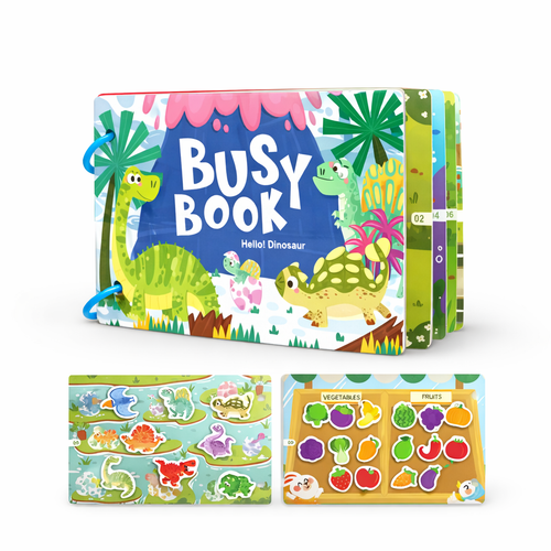 Montessori Dinosaur Busy Book for Toddlers | Hands-On Learning Ages 2–5